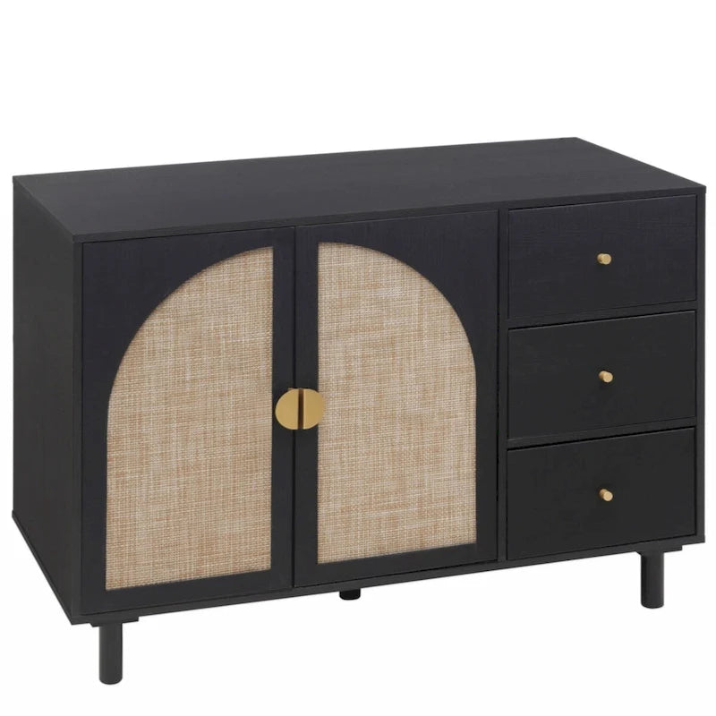 2-Door 3-Drawer Storage Cabinet for Bedroom and Living Room