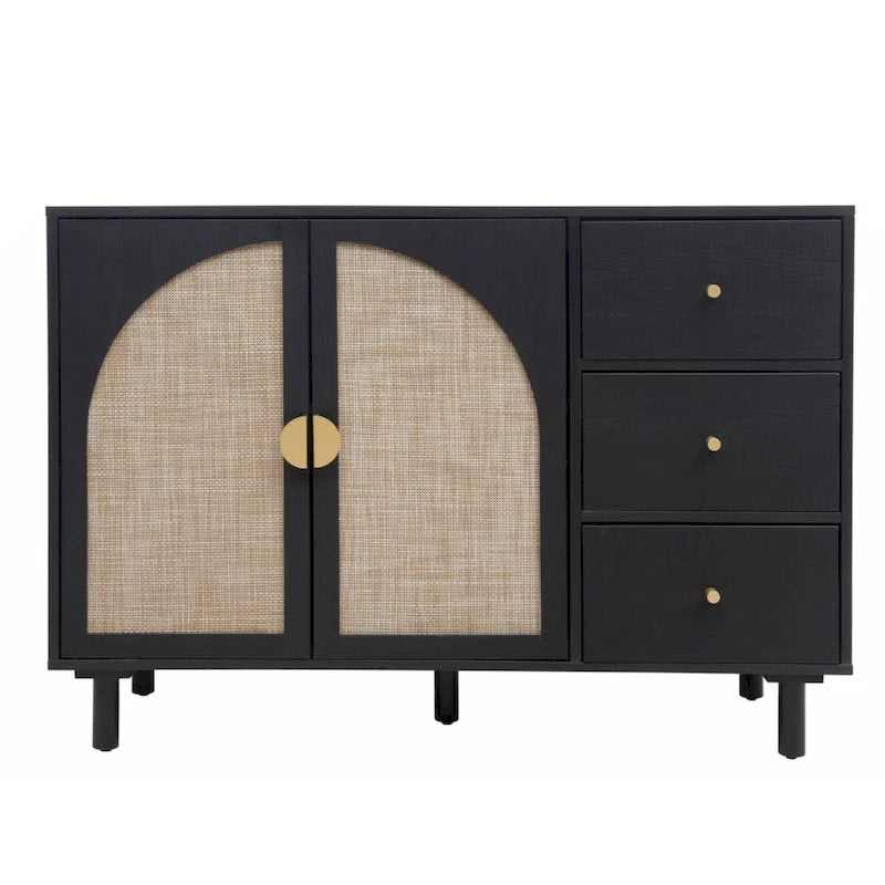 2-Door 3-Drawer Storage Cabinet for Bedroom and Living Room