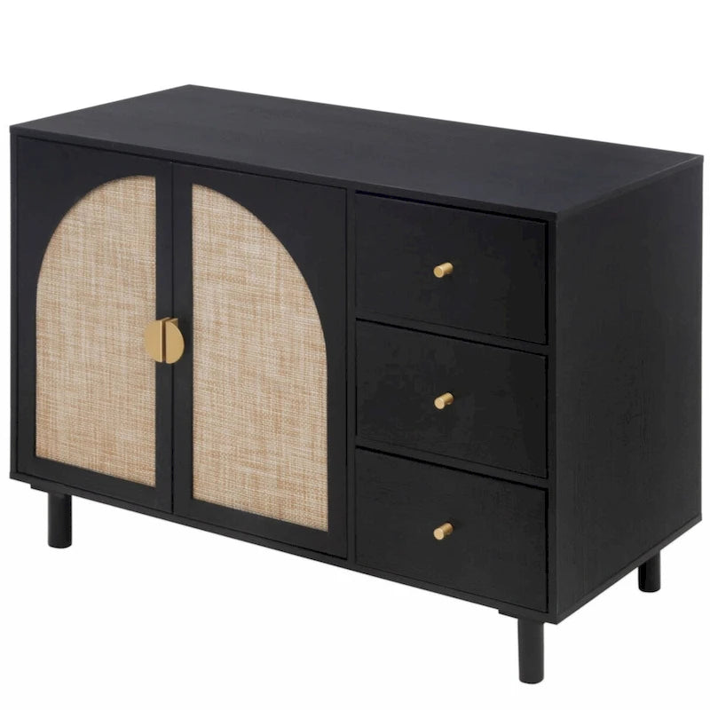 2-Door 3-Drawer Storage Cabinet for Bedroom and Living Room