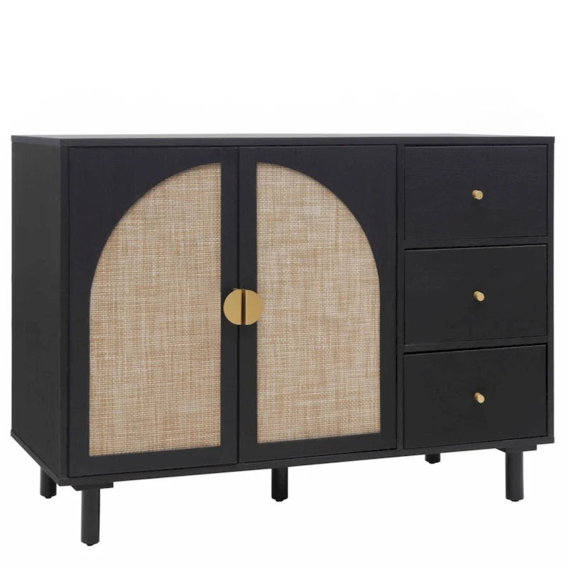 2-Door 3-Drawer Storage Cabinet for Bedroom and Living Room