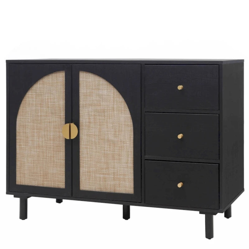 2-Door 3-Drawer Storage Cabinet for Bedroom and Living Room