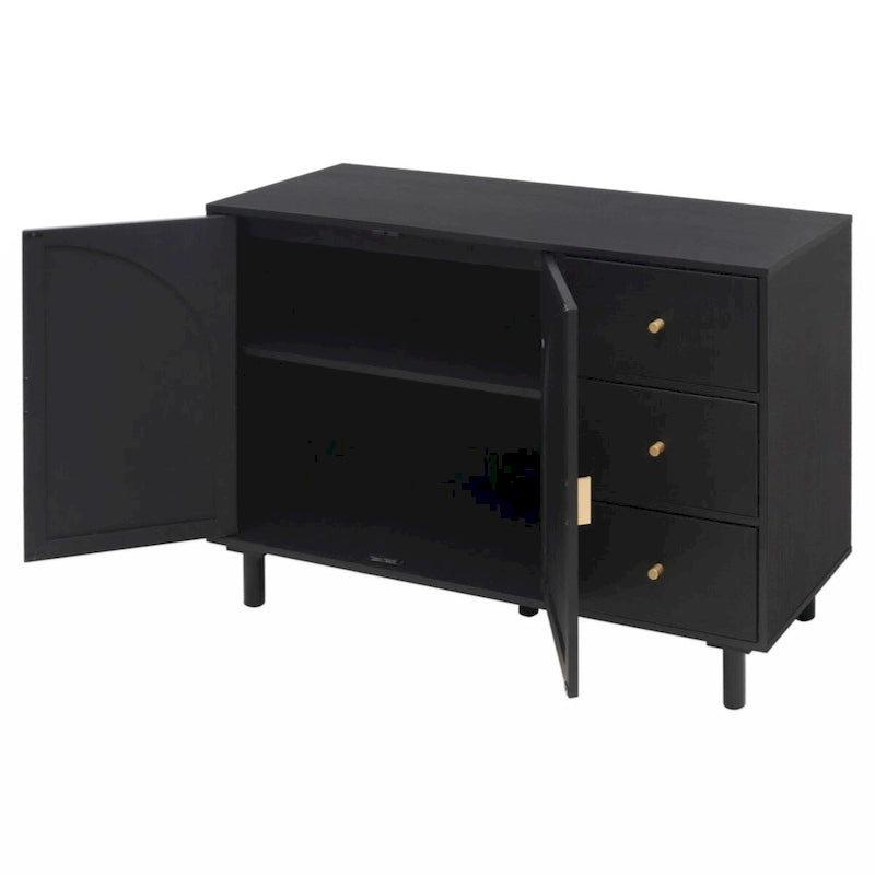 2-Door 3-Drawer Storage Cabinet for Bedroom and Living Room