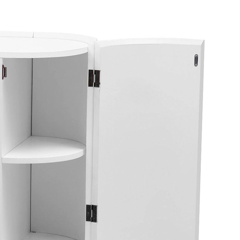 3-Door Wooden Sideboard with Vertical Stripe Doors and Pine Legs
