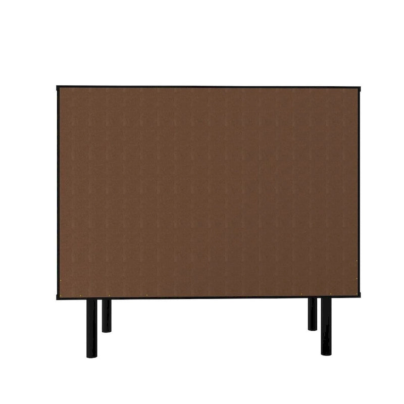 Mid-Century Modern Sideboard with 2 Drawers, Soft-Close Doors and Round Metal Legs
