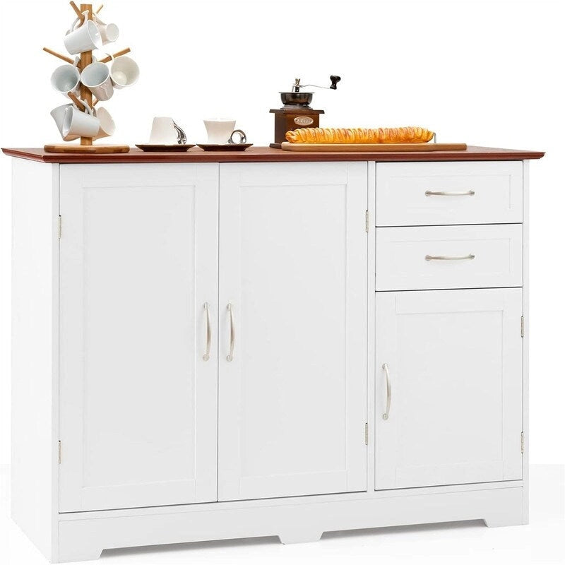 Kitchen Sideboard Cabinet with 2 Drawers, 2 Doors and Adjustable Shelf