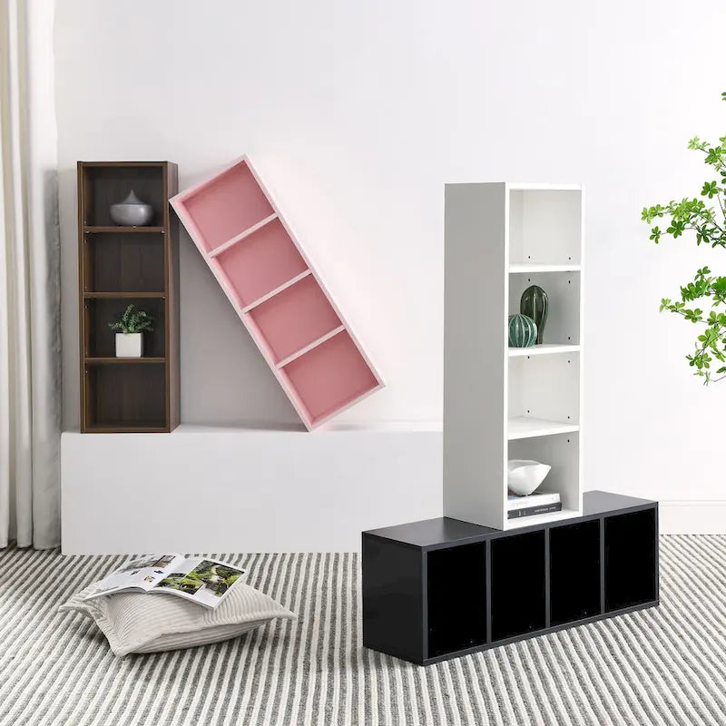 8-Tier Tall Narrow Storage Cabinet with Adjustable Shelves