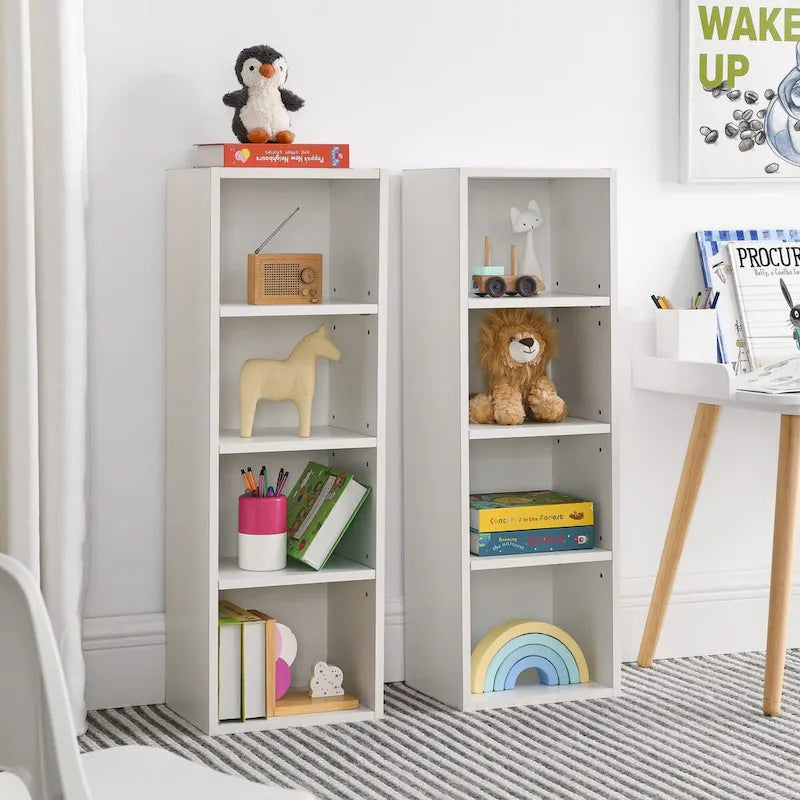 8-Tier Tall Narrow Storage Cabinet with Adjustable Shelves