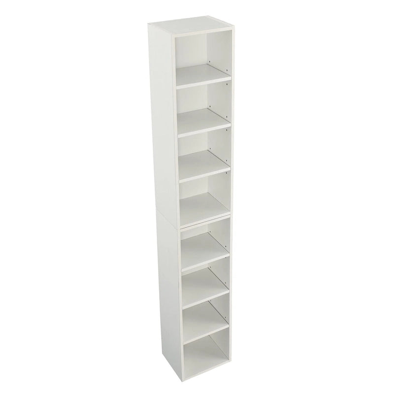 8-Tier Tall Narrow Storage Cabinet with Adjustable Shelves