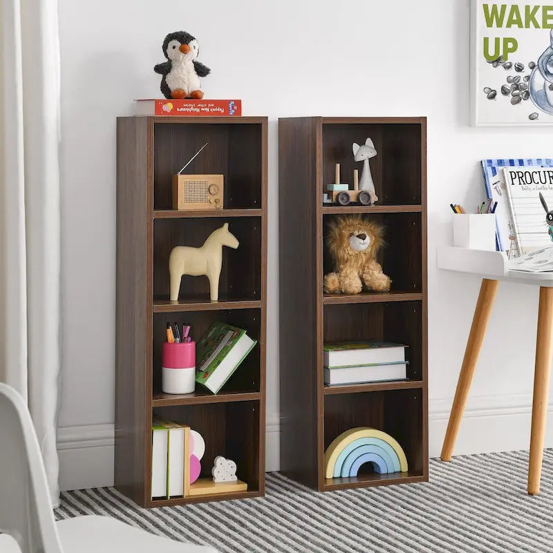 8-Tier Tall Narrow Storage Cabinet with Adjustable Shelves