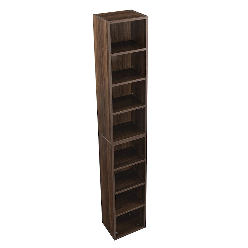 8-Tier Tall Narrow Storage Cabinet with Adjustable Shelves