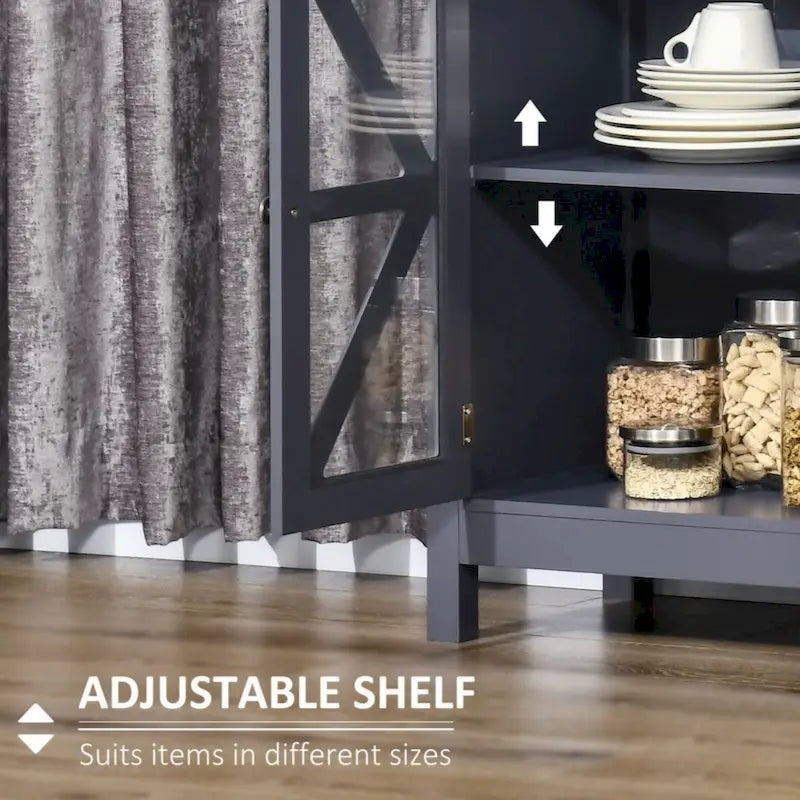 Buffet Sideboard Cabinet with Tempered Glass Doors