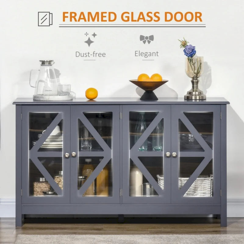 Buffet Sideboard Cabinet with Tempered Glass Doors