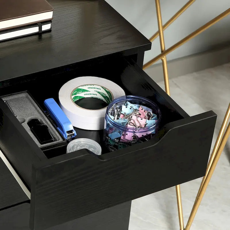 3-Drawer Mobile Under-Desk Storage Cabinet with Locking Wheels