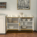 Modern Buffet Cabinet with Gold Metal Legs
