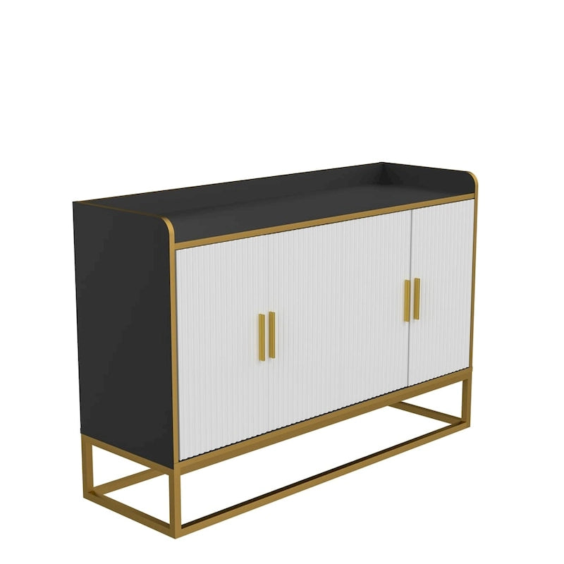 Modern Buffet Cabinet with Gold Metal Legs