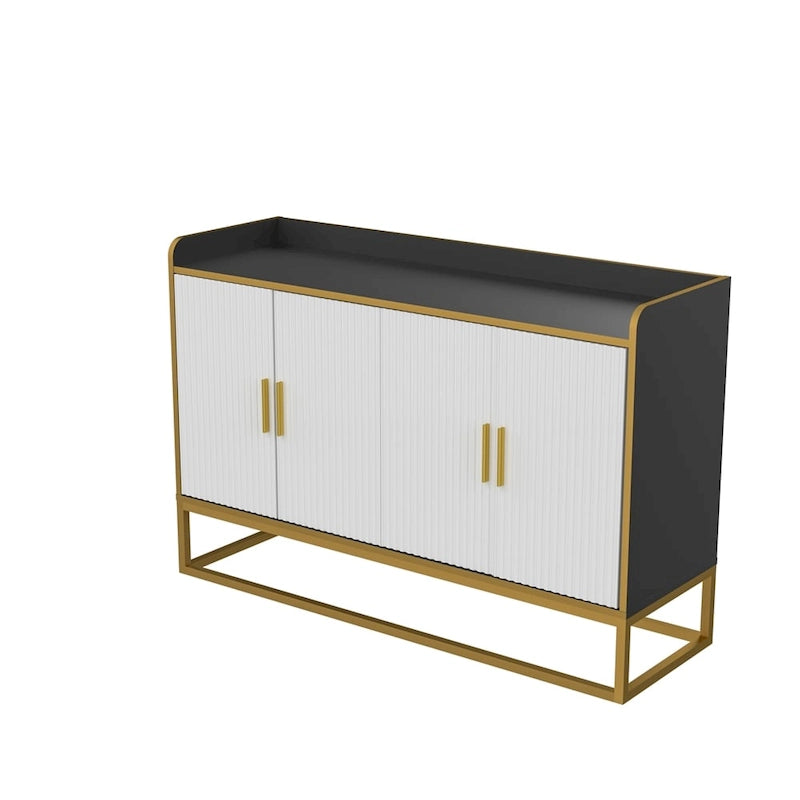 Modern Buffet Cabinet with Gold Metal Legs