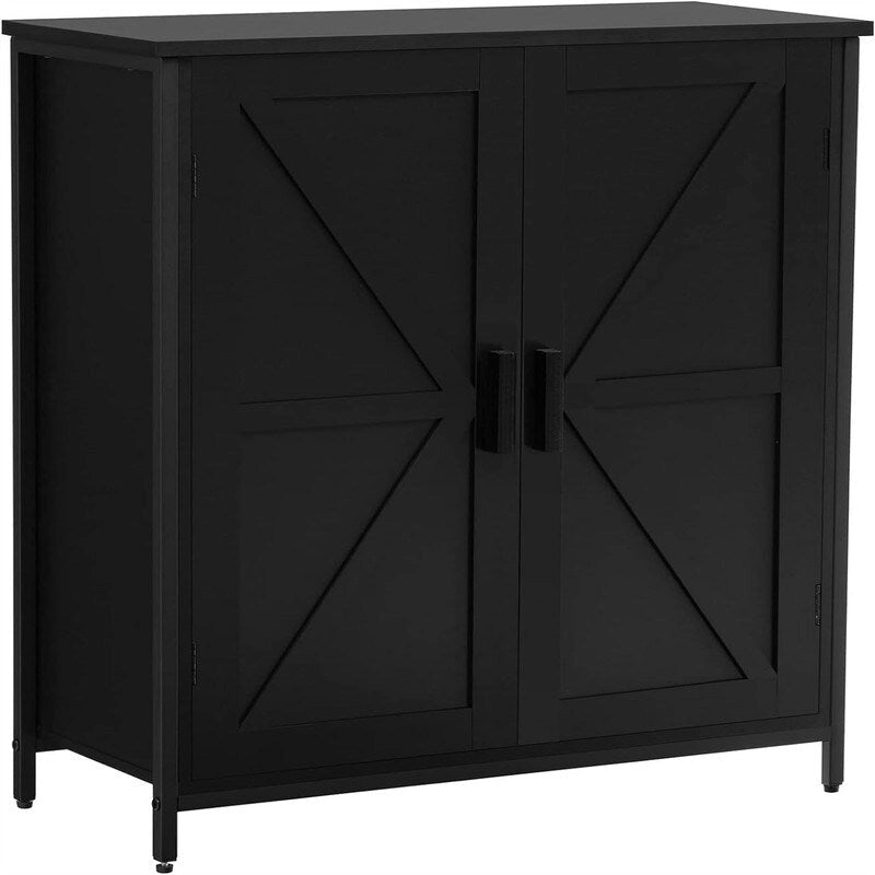 Farmhouse Barn Door Buffet Cabinet with Large Storage Compartments