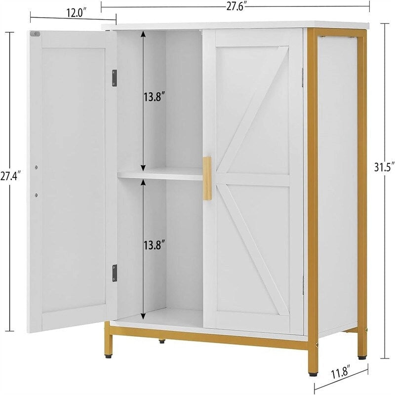 Farmhouse Barn Door Buffet Cabinet with Large Storage Compartments