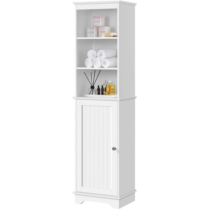 White Tall Bathroom Storage Cabinet