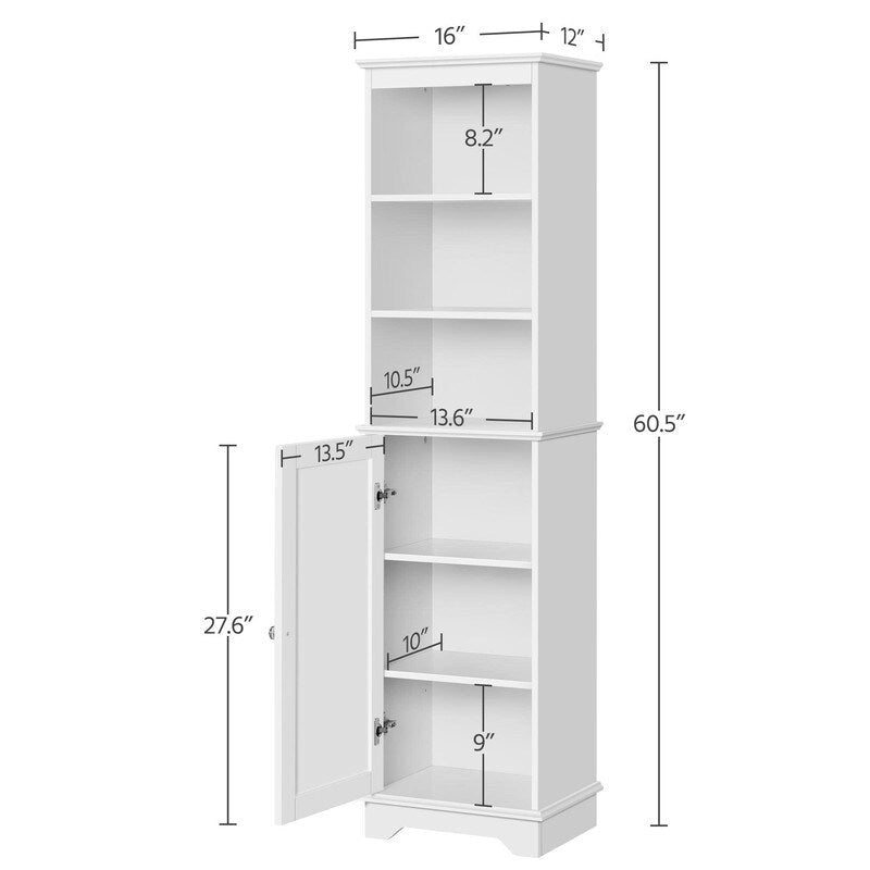 White Tall Bathroom Storage Cabinet