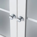 Tall Bathroom Storage Cabinet with Glass Doors