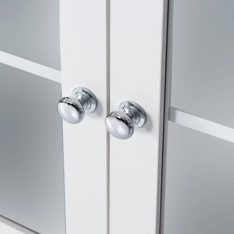 Tall Bathroom Storage Cabinet with Glass Doors