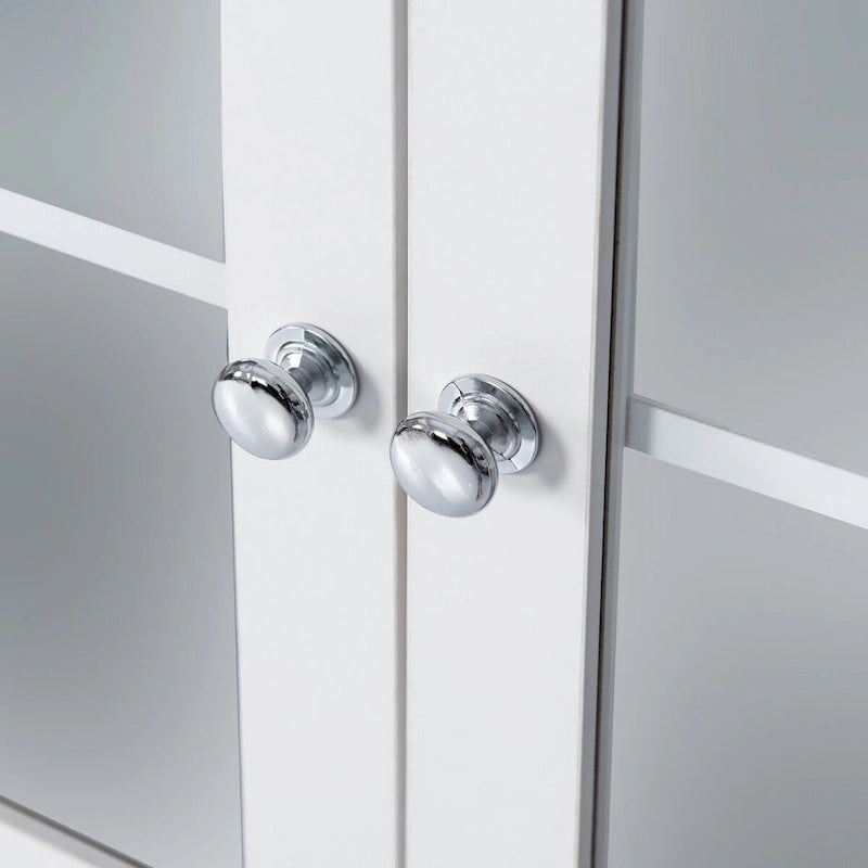 Tall Bathroom Storage Cabinet with Glass Doors