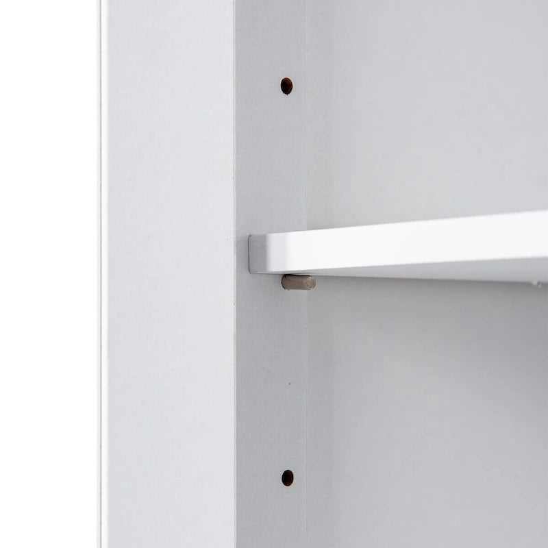 Tall Bathroom Storage Cabinet with Glass Doors