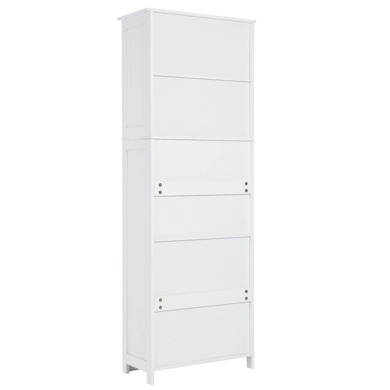 Tall Bathroom Storage Cabinet with Glass Doors