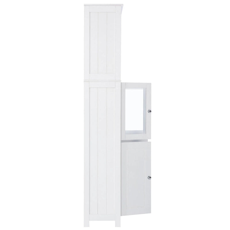Tall Bathroom Storage Cabinet with Glass Doors