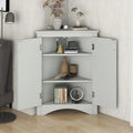 Freestanding Triangle Corner Storage Cabinet with Adjustable Shelves