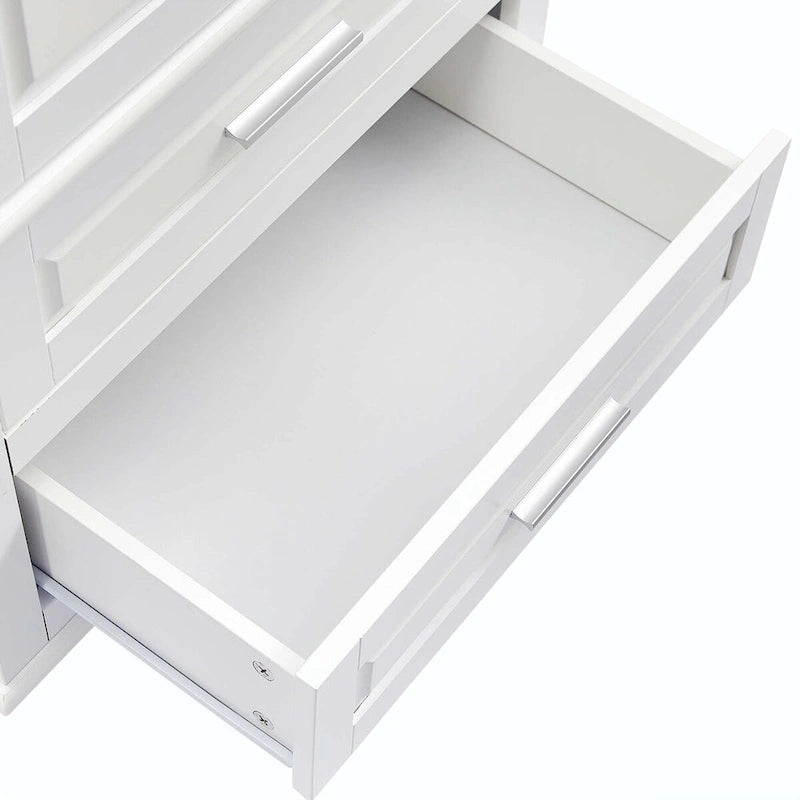 Tall Storage Cabinet with Enclosed Shelves and 2 Large Drawers