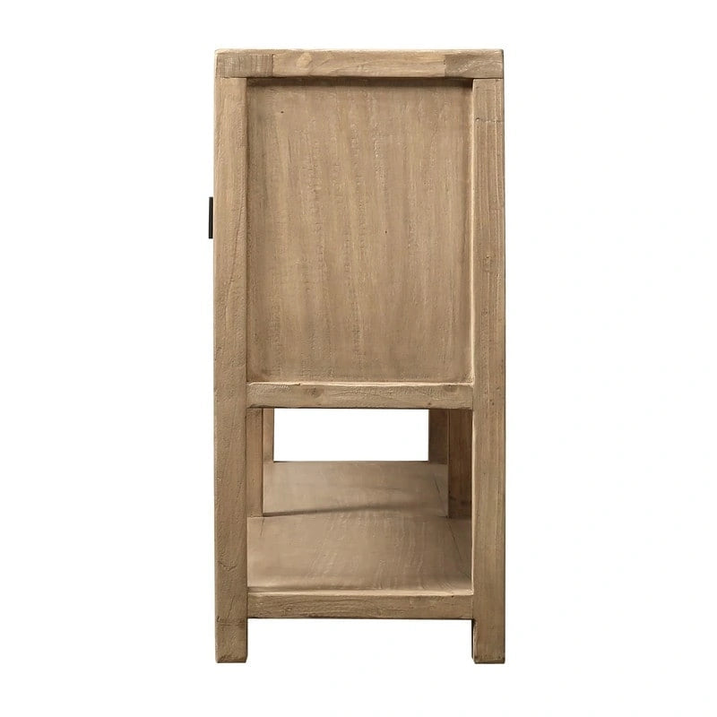 67" Farmhouse 4-Door Sideboard with Shelf in Weathered Natural