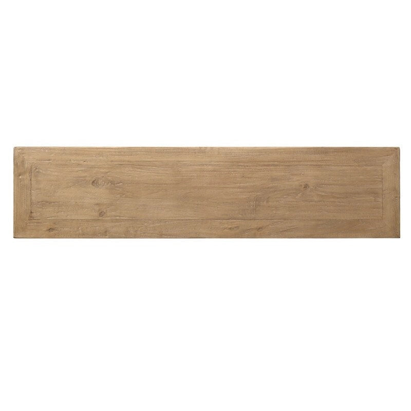 67" Farmhouse 4-Door Sideboard with Shelf in Weathered Natural